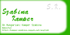 szabina kamper business card